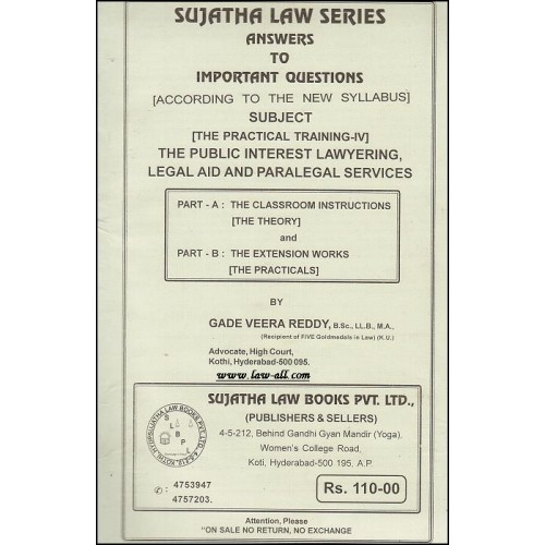 Sujatha's Notes on The Public Interest Lawyering, Legal Aid and Paralegal Services by Gade Veera Reddy